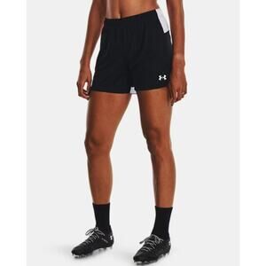 Under Armour Womens Medium Black White 4.5" Maquina 3.0 Shorts Activewear O11-20